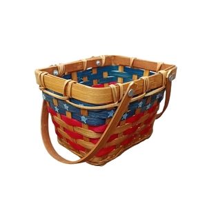 Patriotic Flag Flower Basket Decor